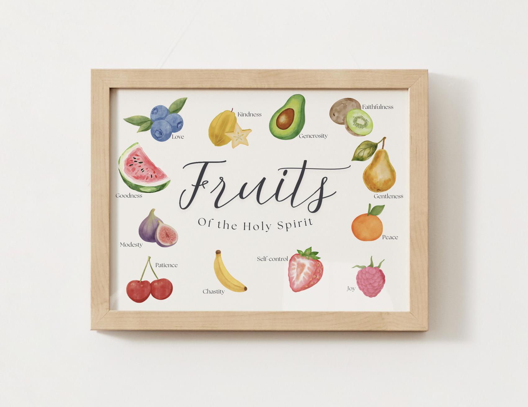 12 Fruits of the Holy Spirit – Catholic Kids Poster | 24x18 Printable ...