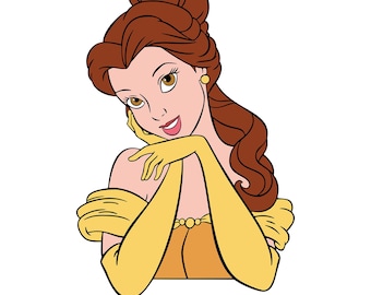 Princess Belle SVG Clipart, Layered Cut File (Digital Download)