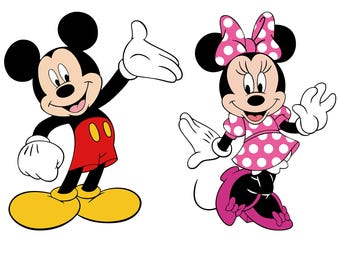 Cartoon Mouse SVG Couple for Cricut, Cute Cartoon PNG Clipart