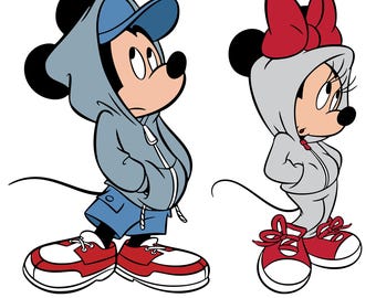 Mouse Couple SVG PNG, Outline, Layered, Cricut Silhouette Cut File (Digital Download)