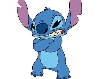 Angry Stitch SVG PNG, Cartoon Space Character Cut File (Digital Download)