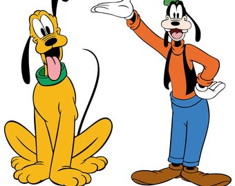 Goofy Pluto Cartoon SVG PNG, Cricut Silhouette Cut File (Digital Download)