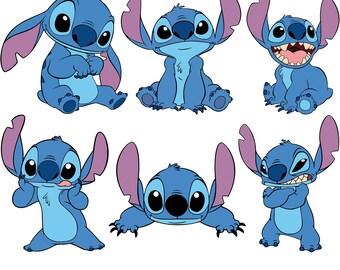 Stitch SVG Set, Outline, Layered, Clipart, Cricut Silhouette Cut File (Digital Download)