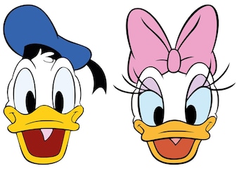 Paperino Paperina SVG PNG, file di taglio per Cricut, file per Silhouette, svg png pdf dxf eps Download digitale