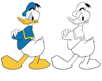 Duck SVG Clipart, Cartoon Cut File, Cricut Silhouette Design Digital Download