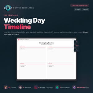 Cronograma Dia Bodas - Horario Eventos Matrimonio