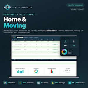 Home & Moving Templates | Cleaning, Renovation, Car Budget (Digital Download)