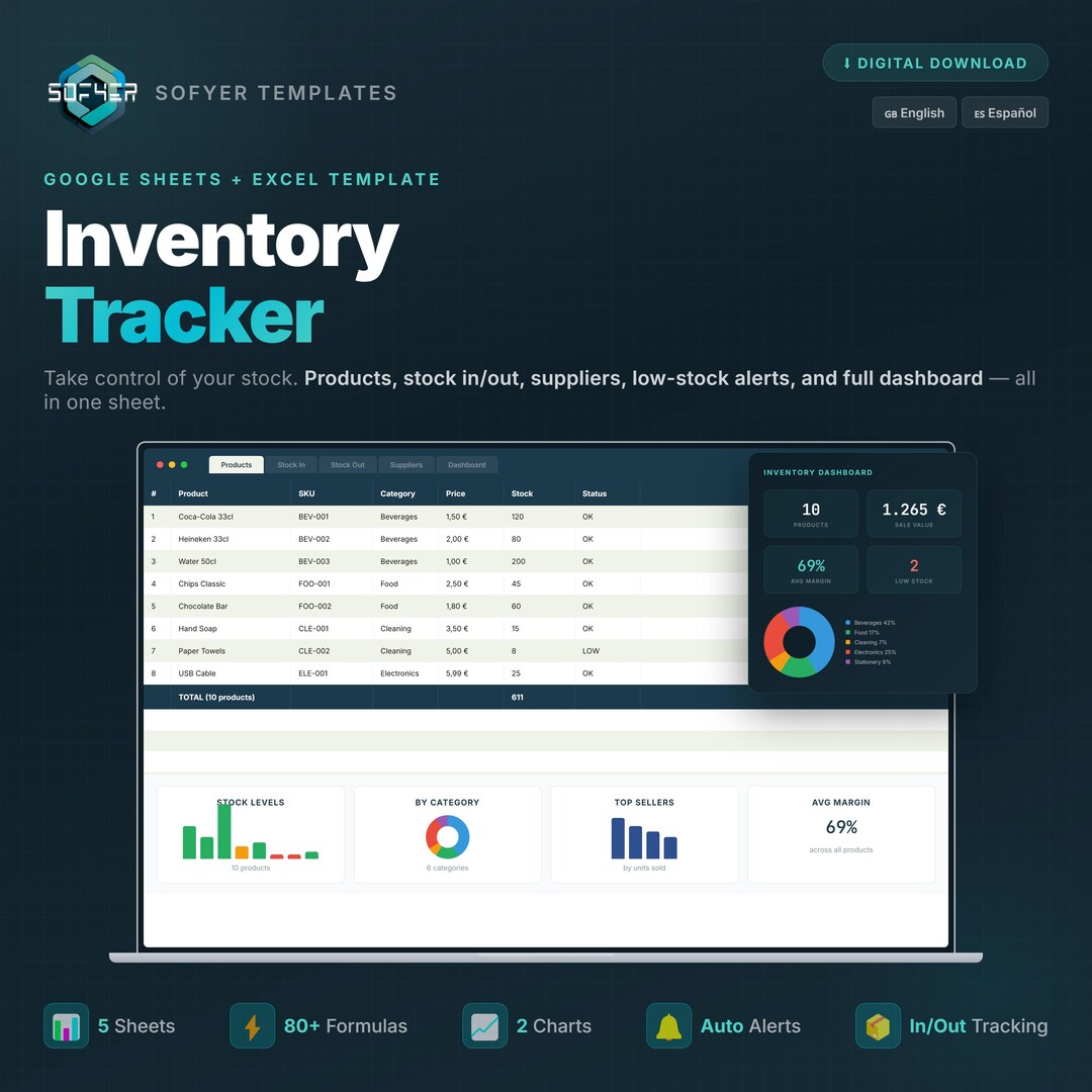 Small Business Inventory Tracker Spreadsheet (digital Download) - Etsy