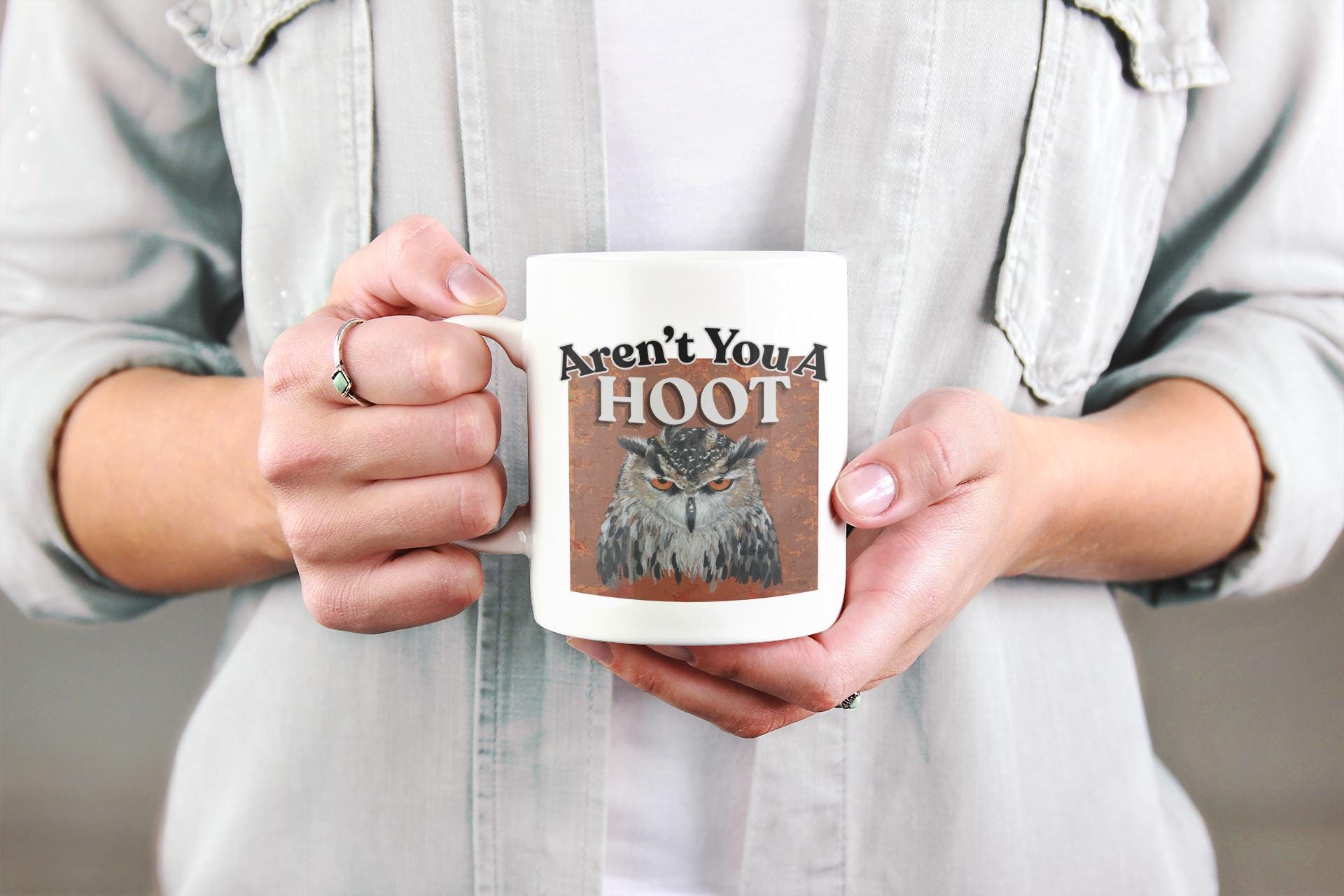 Owl mug, bird lover gift, owl coffee cup, owl lover gift, animal coffee mug, whimsical coffee mug, w