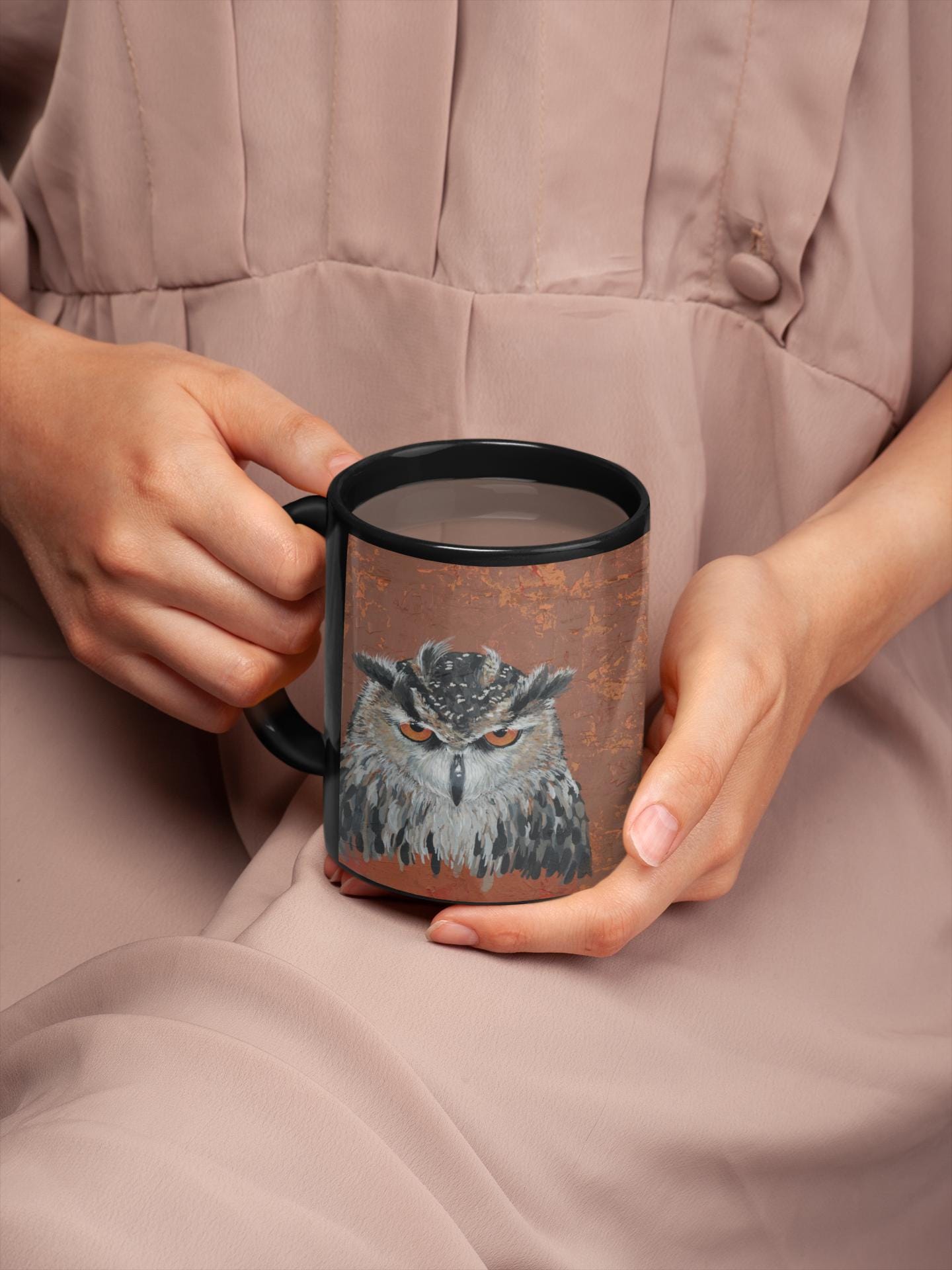 Owl mug, owl coffee mug, bird lover gift, owl art mug, animal lover mug, bird watcher gift, whimsica