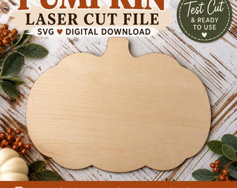 Pumpkin SVG Laser Cut File | Fall Door Hanger Blank