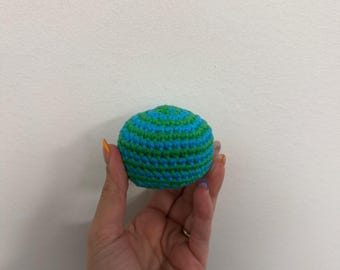Crocheted Hacky Sack, Handmade Footbag, Custom Color Juggling Ball, Outdoor Toy
