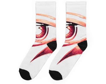 Eye of Horus Socks, Ancient Egypt Symbol, Spiritual Streetwear, Unisex Crew Socks