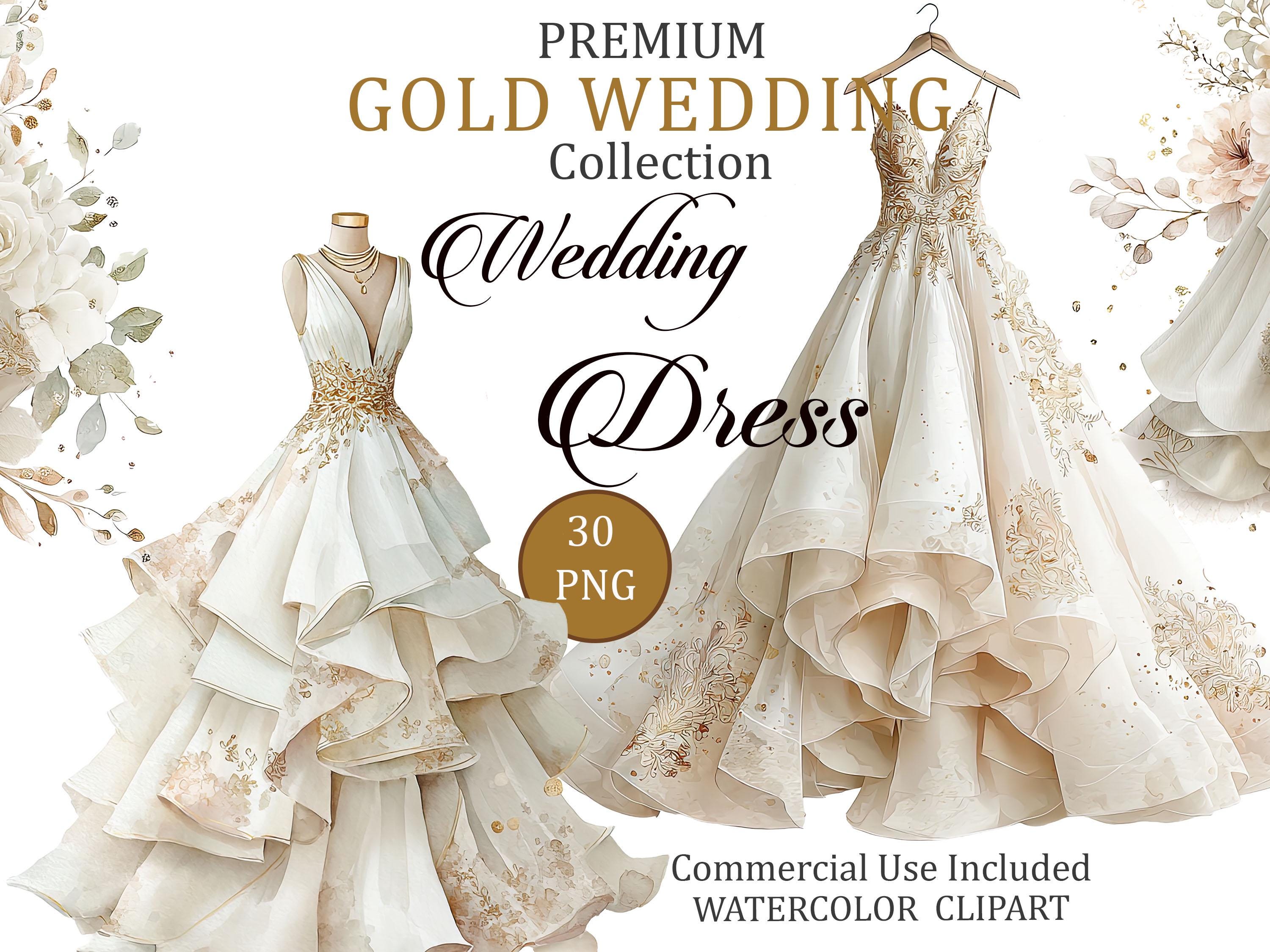 Gold and Ivory Wedding Gown - Etsy