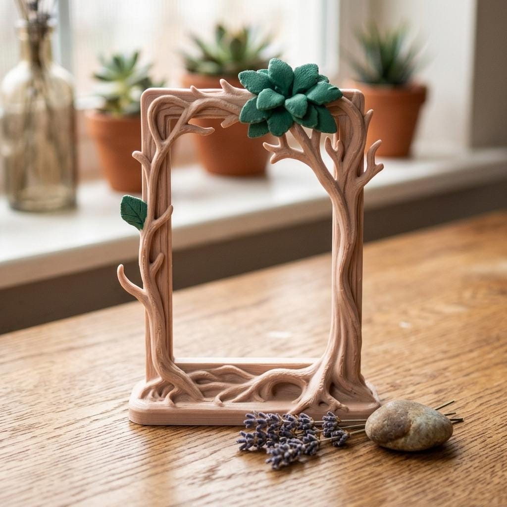 Tree Bark Photo Frame 3D Printed Tree Branch Photo Frame Nature Inspired Picture Frame ...