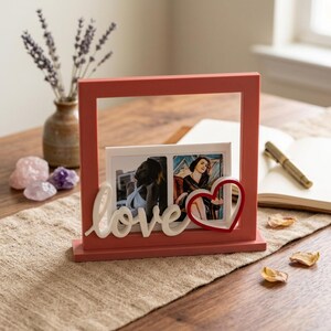 3D-geprinte polaroid fotolijst aangepaste fotolijst in elkaar te klikken geen lijm bureaudisplay minimalistisch cadeau voor haar geheugen aandenken