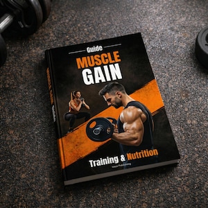 Guía para ganar masa muscular: programa de entrenamiento de fuerza + nutrición + registro de progreso (12 semanas) – PDF / Libro electrónico para hombres y mujeres