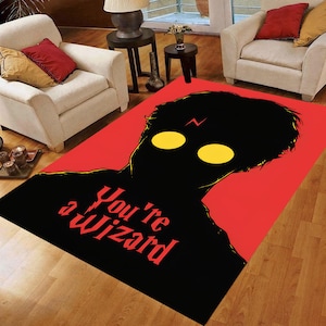 Tappeto magico di Harry Potter: tappeto magico rosso e nero, antiscivolo, lavabile in lavatrice.