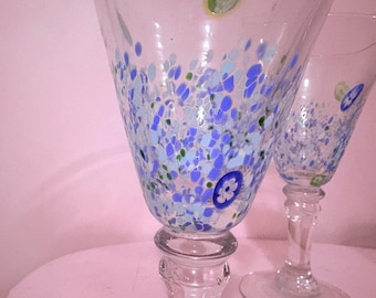 Confeti Millefiori verde Amici estilo Murano soplado a mano