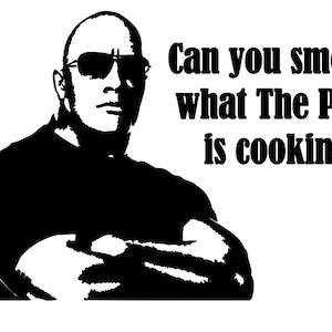 May include: Black and white silhouette of a man wearing sunglasses with the text "Can you smell what The Pot is cooking?"