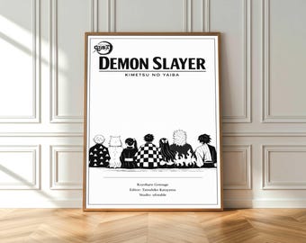 Demon Slayer Poster – Demon Slayer Wall Art, Minimalist Manga Wall Art, Japanese Style Decor, Anime Wall Art Print, Kimetsu no Yaiba