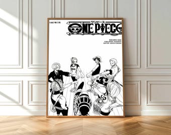 Anime/Manga Pirate Poster, Shonen Art, Minimalist Wall Decor, Otaku Gift, One Piece Wall Art, Monkey D. Luffy, Roronoa Zoro, One Piece Anime