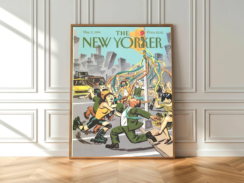 The New Yorker Cover Poster May 2 1994, Vintage Magazine Cover Print, Retro Editorial Wall Art, New York Decor, Gallery Wall Poster image 1
