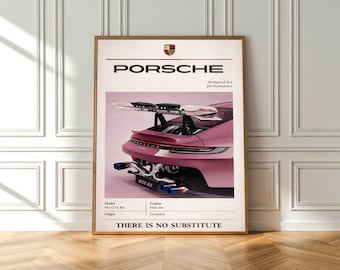Porsche 911 GT3 RS Poster – Detailed Car Illustration Print, Room Poster, Kids Room Decor