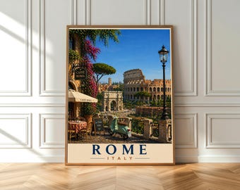 Rome Poster, Roman Colosseum Print, Italy Wall Art, Travel Poster, Italy Print, Rome Italy, European Wall Art, Pastel Art, Italian Poster