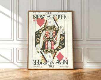 Vintage Magazine Cover Poster, New Yorker Style Wall Art, Retro Editorial Print, Minimalist Art Poster, Framed or Unframed