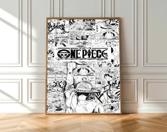 Anime/Manga Pirate Poster, One Piece Wall Art, Shonen Art, Minimalist Wall Decor, Otaku Gift, Monkey D. Luffy, Roronoa Zoro One Piece Poster