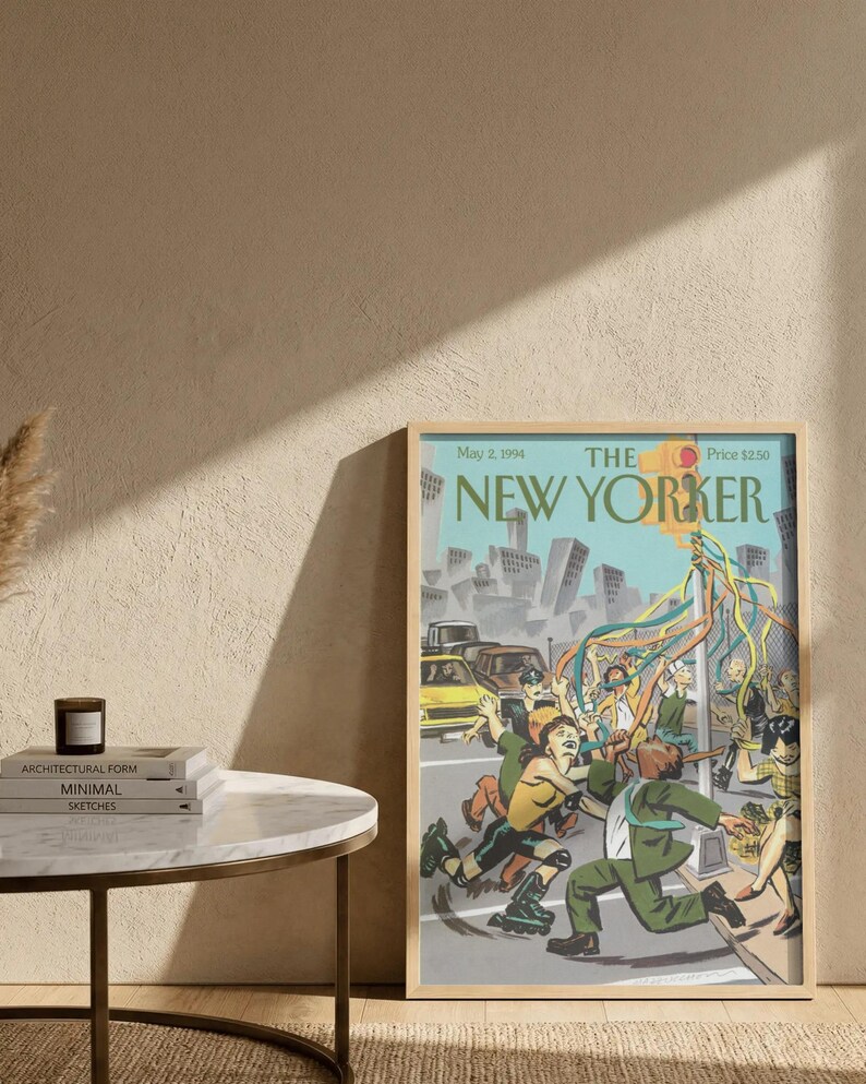 The New Yorker Cover Poster May 2 1994, Vintage Magazine Cover Print, Retro Editorial Wall Art, New York Decor, Gallery Wall Poster image 4