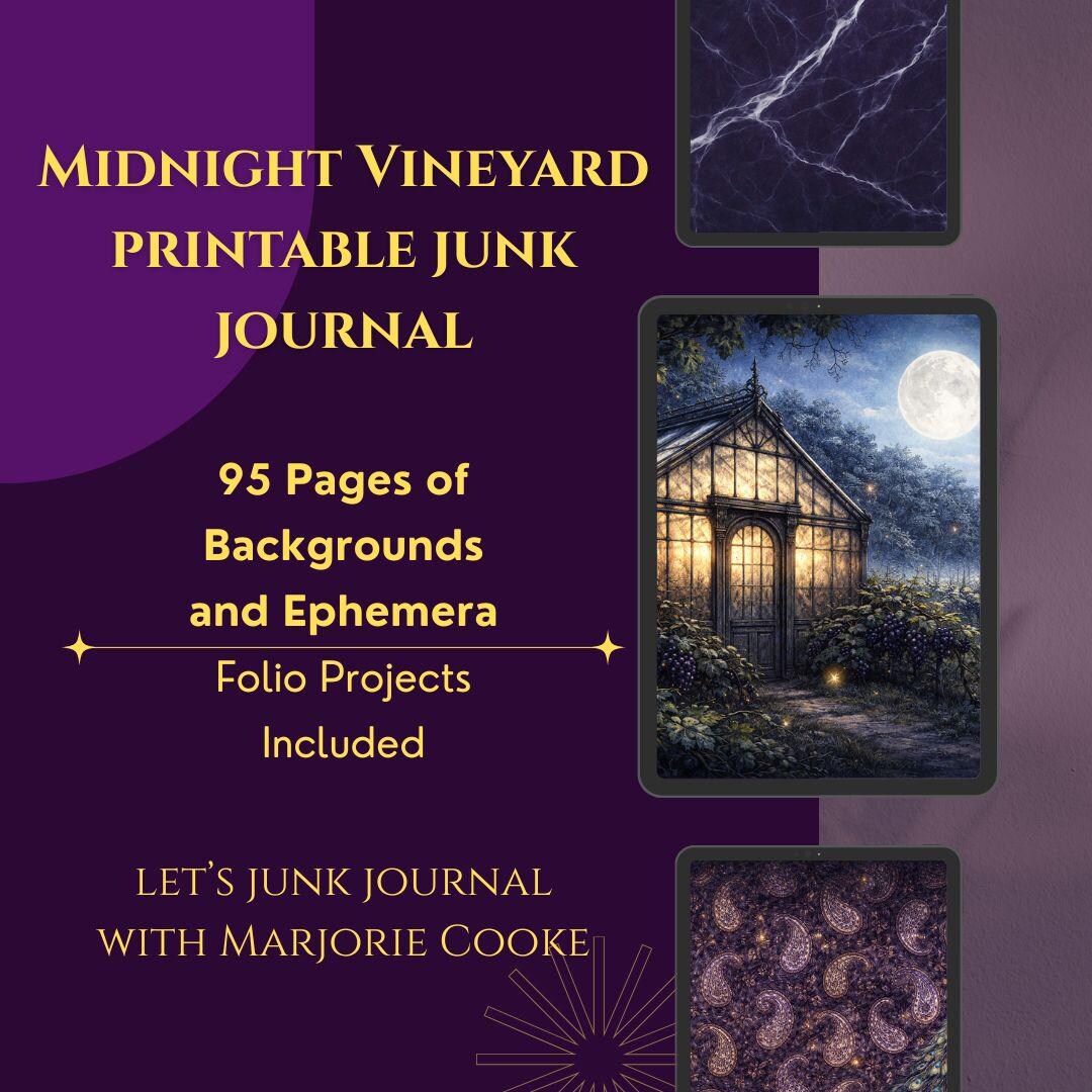Midnight Vineyard Junk Journal Kit | Moody Vintage Floral Ephemera ...