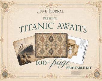 Kit de journal intime Titanic, documents vintage sur les voyages en mer (téléchargement numérique)