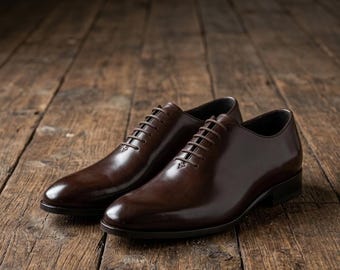 Leren Oxford-schoenen heren | Handgemaakte formele schoenen voor heren | Echt leren zakelijke trouwschoenen | Klassieke oxfords met veters