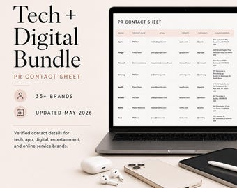 Tech + Digital Brand PR Contact List