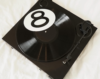 Vinyl Wall Decor Billard Design - Handmade Record Art - Wall Art - Modern Home Decor - Bemalte Schallplatte - Wanddeko für Musikliebahber