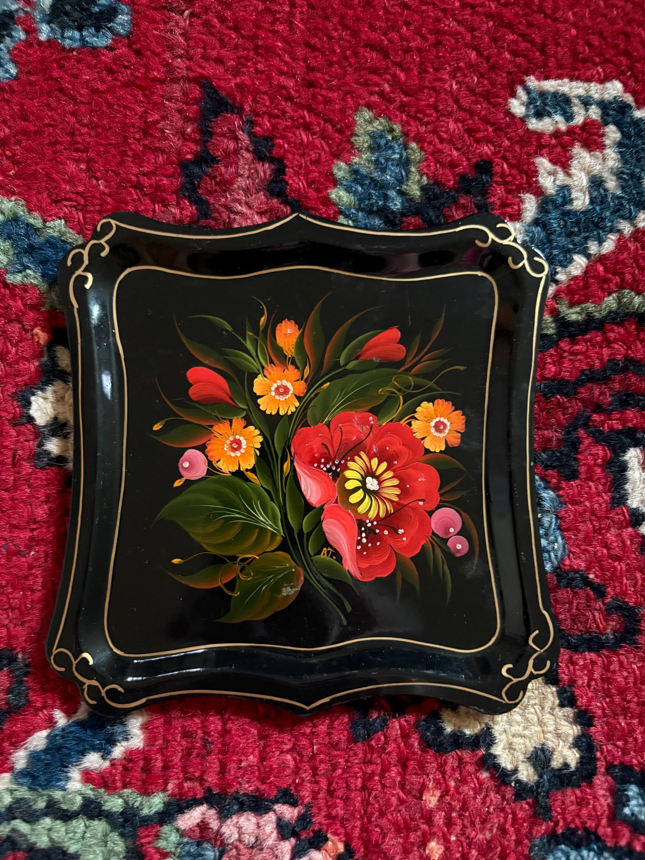 超珍色‼︎ 上州屋限定オリカラ ハトリーズ インナーハンドW.B 豹柄　レア！ Russian Painted Metal Tray - Etsy
