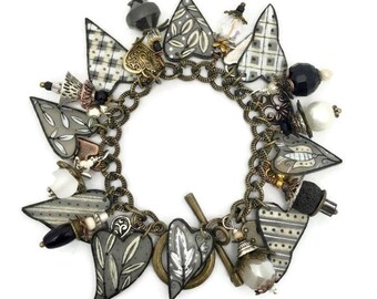 DIY Heart shrink plastic charm  bracelet , FREE online class and kit ,Julie Haymaker's Shrinkets