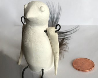 perched bird plaster craft