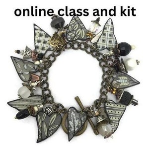 shrink plastic heart  bracelet online class and kit . julie haymaker shrinkets