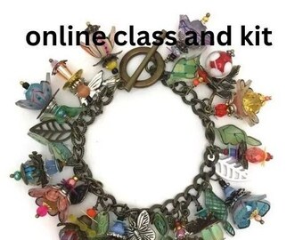 Online shrink plastic  charm bracelet  bead making class and kit -julie haymakers' Shrinkets