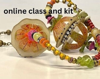 shrink plastic bead making necklace online   class  julie haymaker