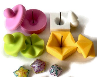 Shrink plastic bead mold  handmade   bead making  4 set  mold   creates   4  shapes of bead cap style beads  .