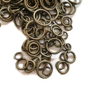 1/2  dry oz -bronze jump ring  size assortment