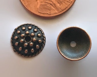 30 round copper bead caps