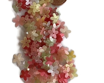 1/2 OZ ,frosted flower sequins in color mix 10 mm