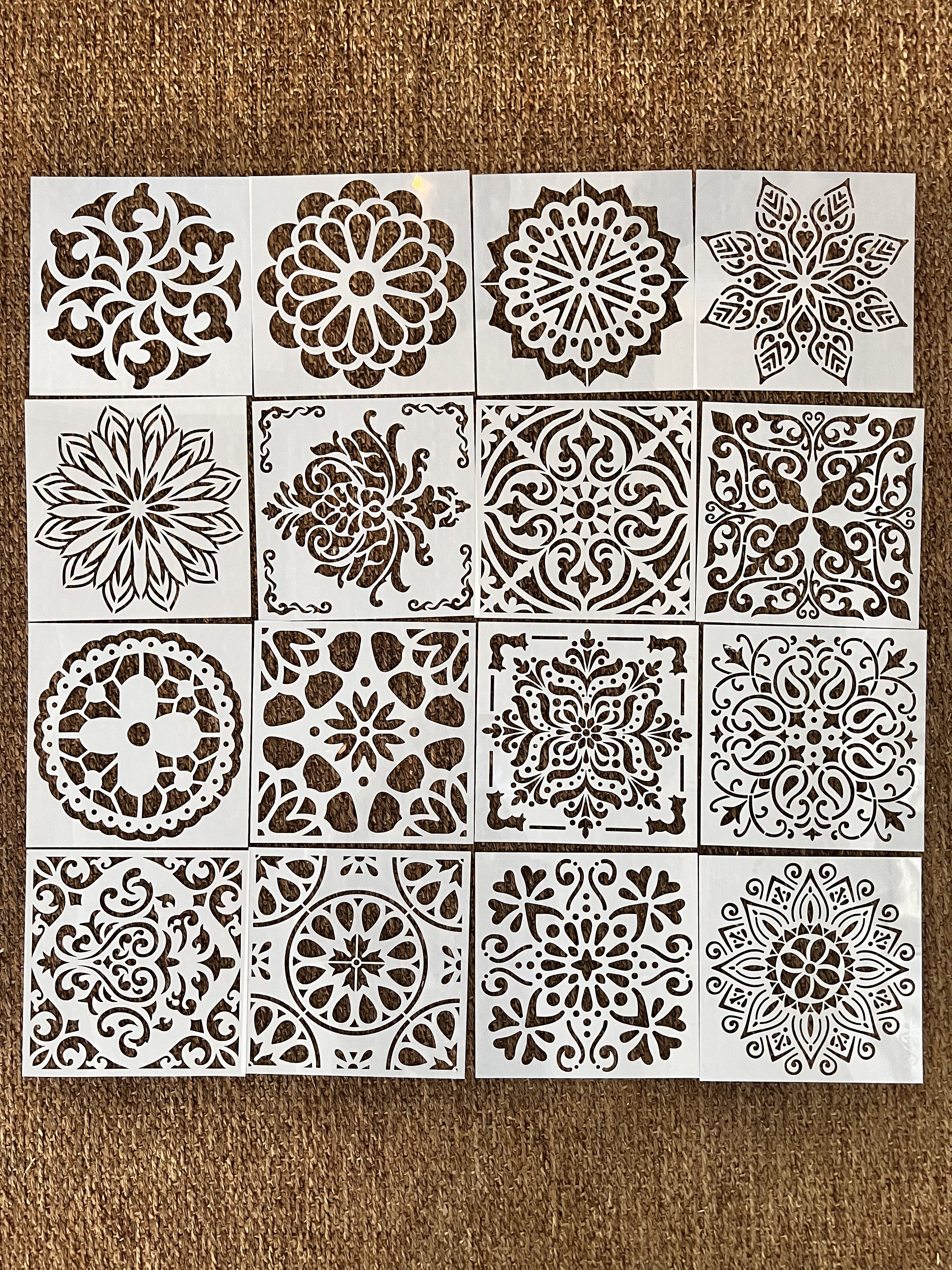 Pvc Tiles Pattern 16 Plastic Tile Pattern Stencils - Etsy