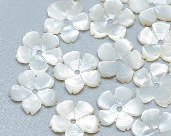 4, shell flower spacer beads MOP