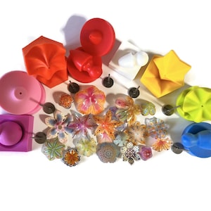 8 Mold Shrink plastic bead mold handmade bead making 8 set  mold  creates 9 shapes of bead cap style beads.